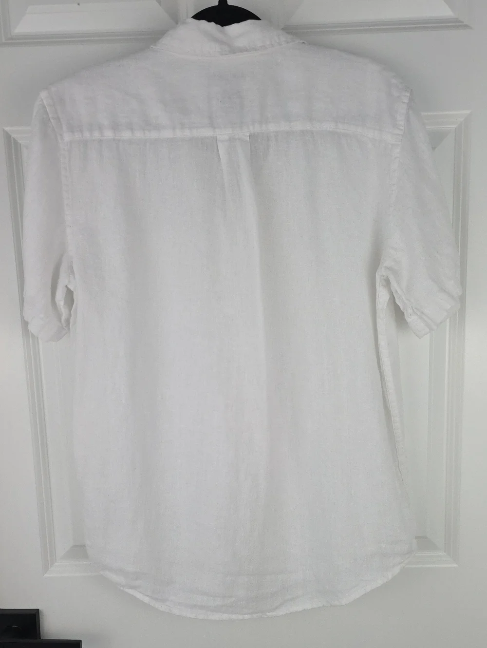 Thom Aaron 100% Linen Men's White Short-Sleeve Button Down Shirt Size Medium